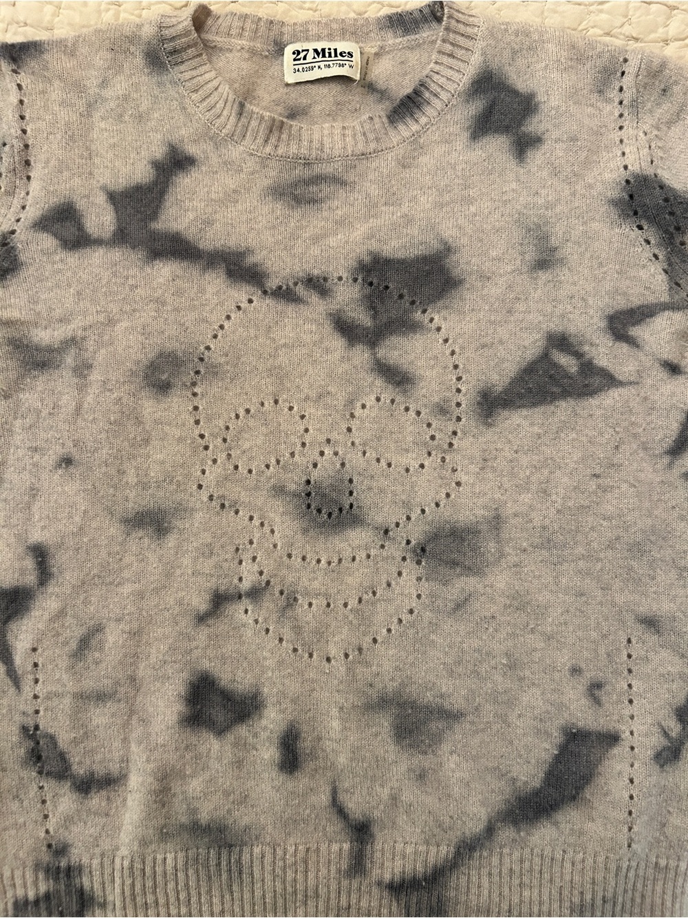 27 Miles Malibu Tie-Dye Skull Cashmere Sweater